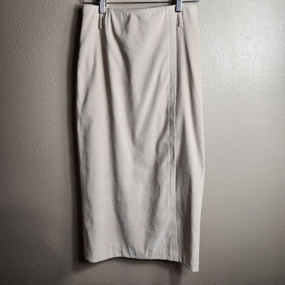 Liz Claiborne Liz Sport VTG Womens |8| Khaki Tan Midi Pencil Skirt